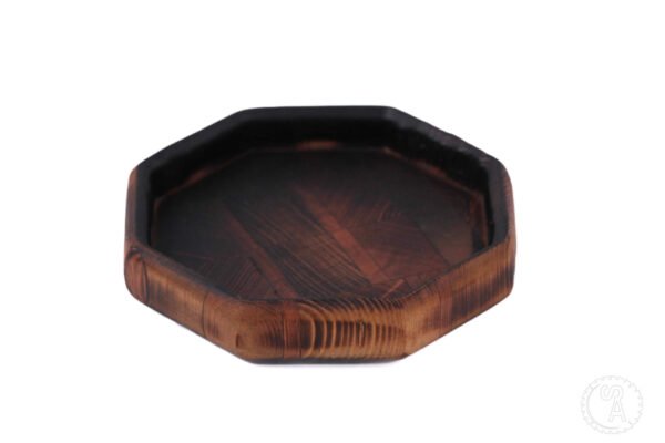 handmade shallow wooden bowl made of fir