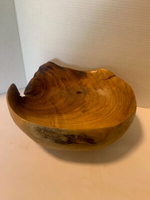 Hand-carved Cherry Wood Bowl
